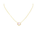 Pink Micro Mother of Pearl Clover Necklace