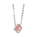 Pink Micro Mother of Pearl Clover Necklace