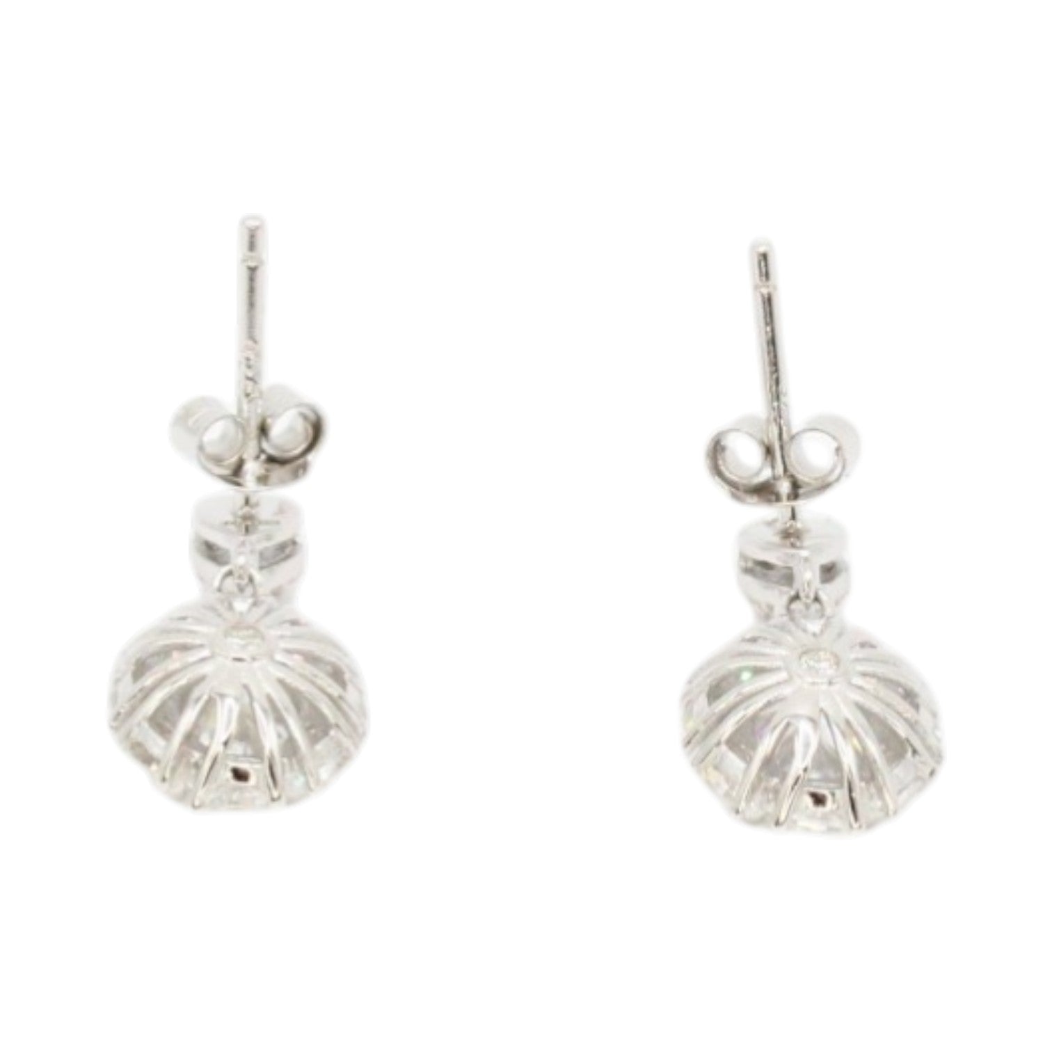 Moissanite 3.63ctw Oval Flower Halo Dangle Stud Earrings