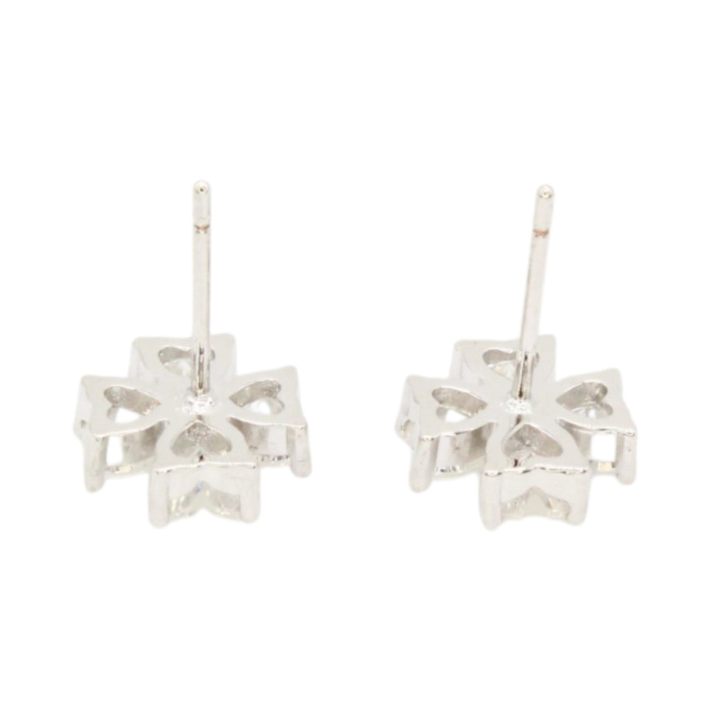 Moissanite Clover Hearts Studs