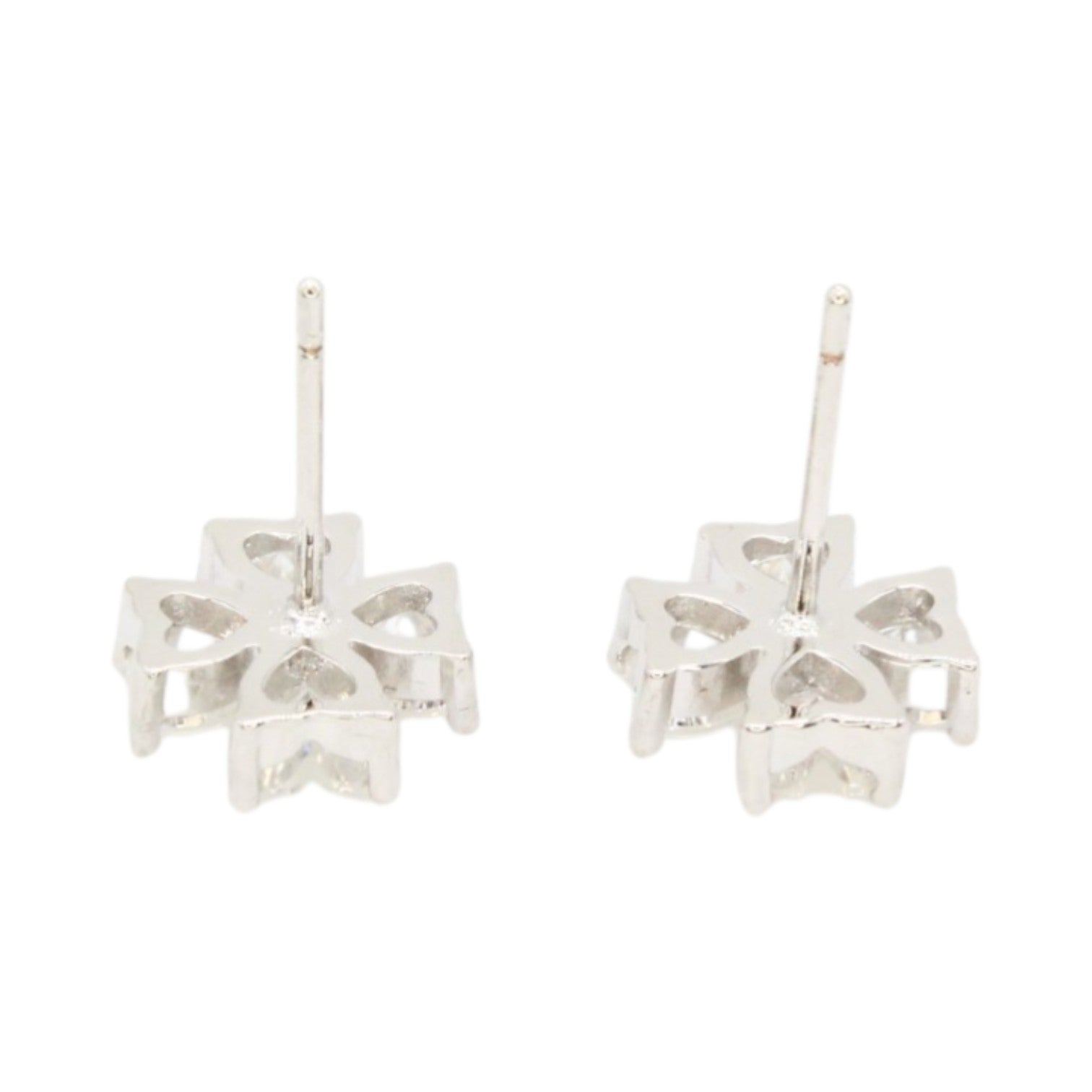 Moissanite Clover Hearts Studs