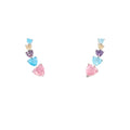 Candy Quartz Heart Ear Climber Earrings