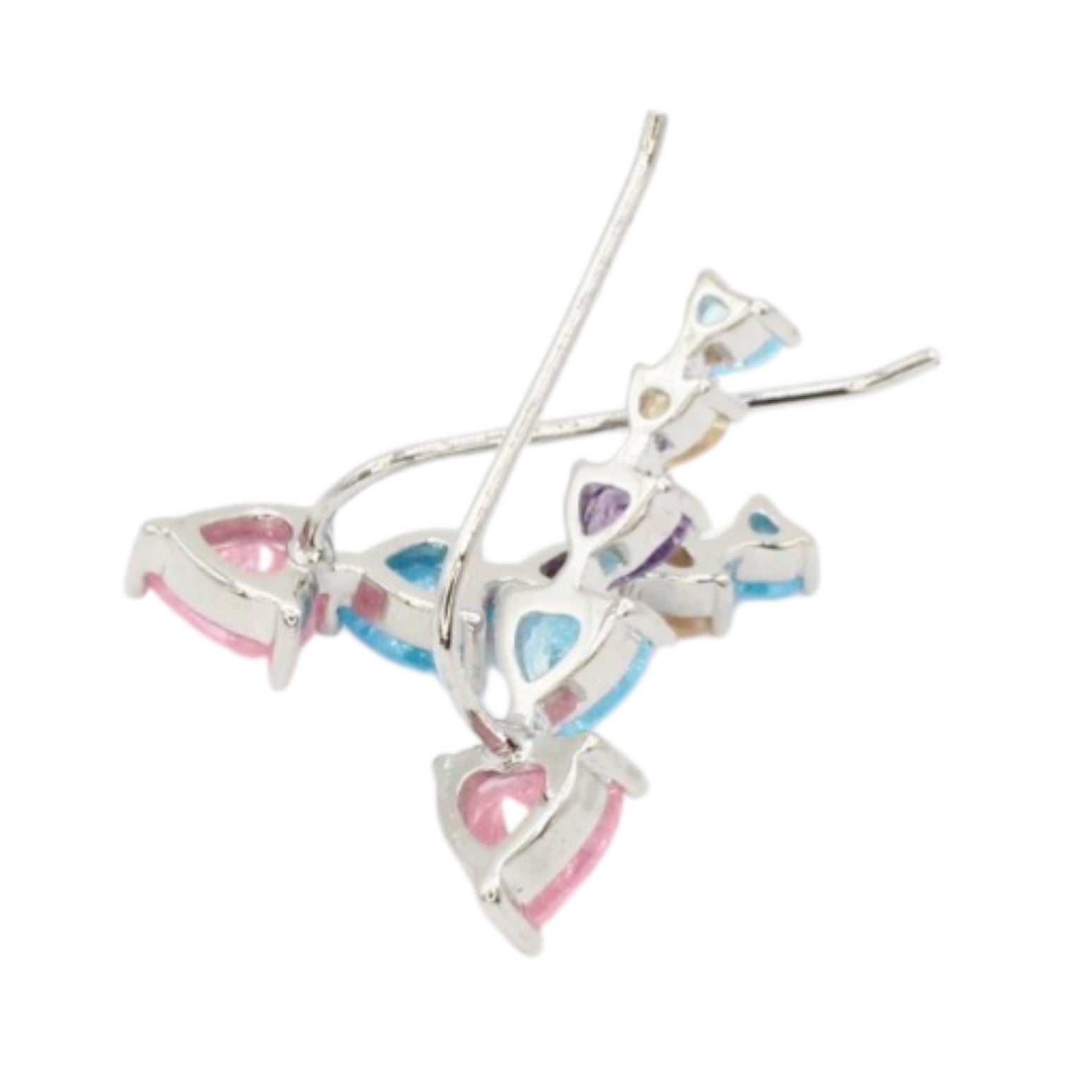 Candy Quartz Heart Ear Climber Earrings