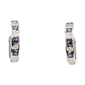 Amethyst & CZ Hoop Earrings