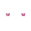 Butterfly 0.83ctw Genuine Ruby Stud Earrings