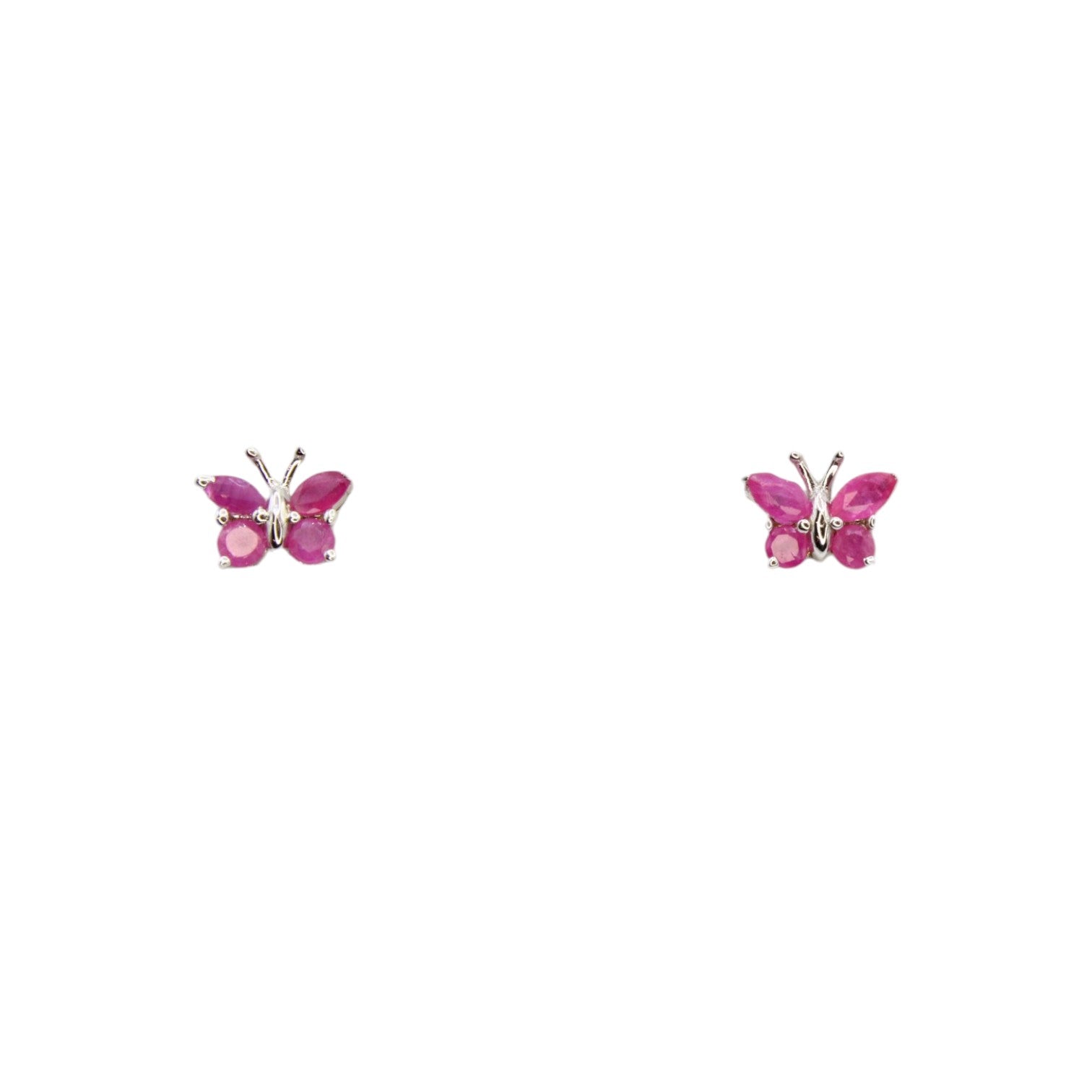 Butterfly 0.83ctw Genuine Ruby Stud Earrings