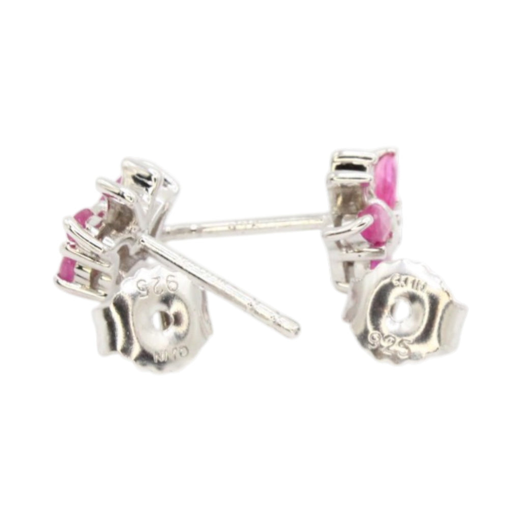 Butterfly 0.83ctw Genuine Ruby Stud Earrings