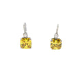 Radiant Cut Citrine & CZ Dangle Earrings