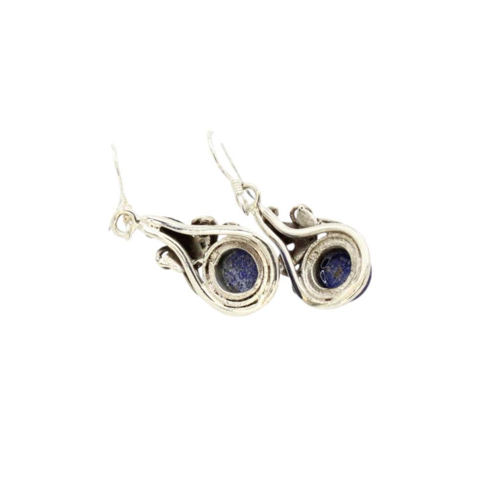 Genuine Blue Lapis Dangle Earrings