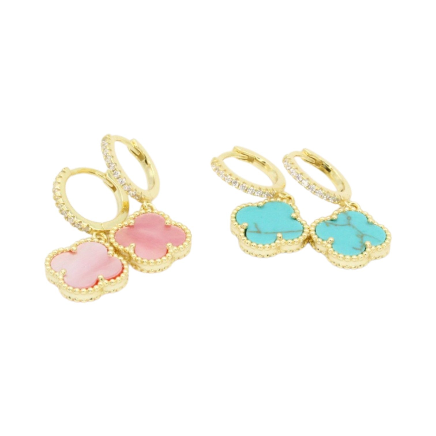 Clover Dangle Huggie Earrings