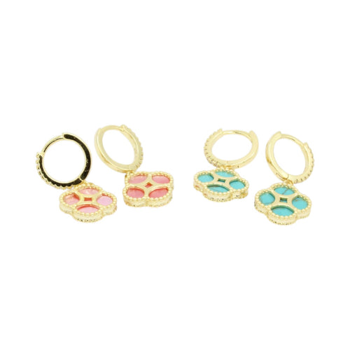 Clover Dangle Huggie Earrings