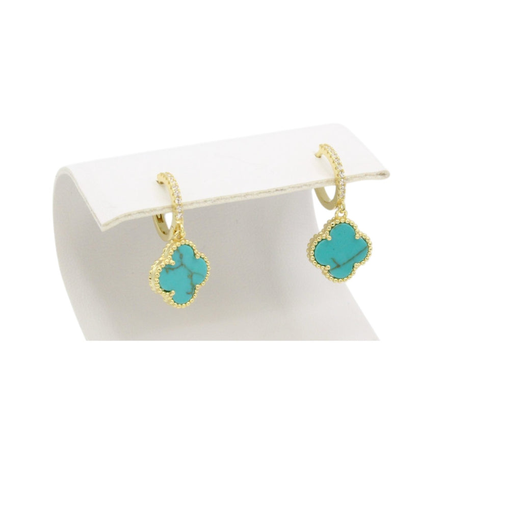 Clover Dangle Huggie Earrings