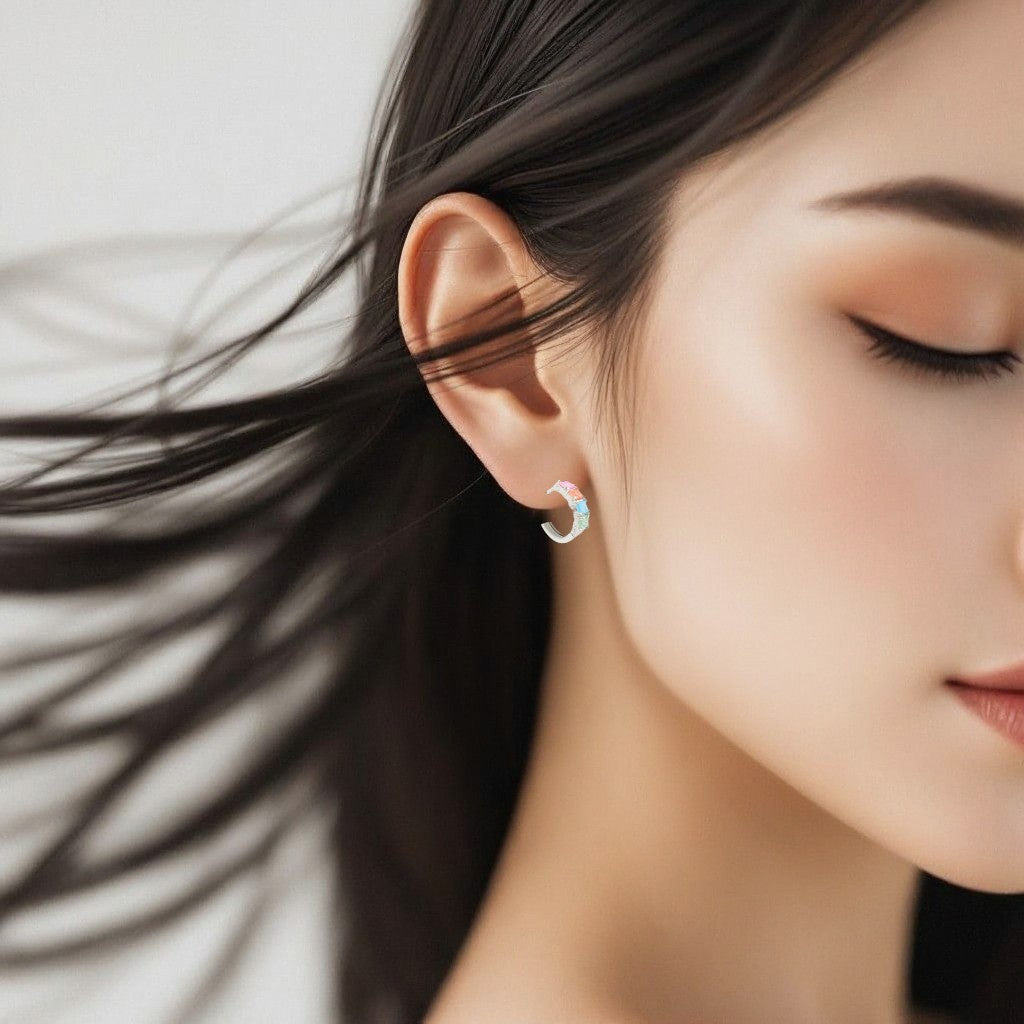 Candy Quartz Huggie Earrings